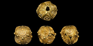 Scandinavian viking golden beads